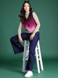 DressBerry Woven Design Acrylic Sweater Vest