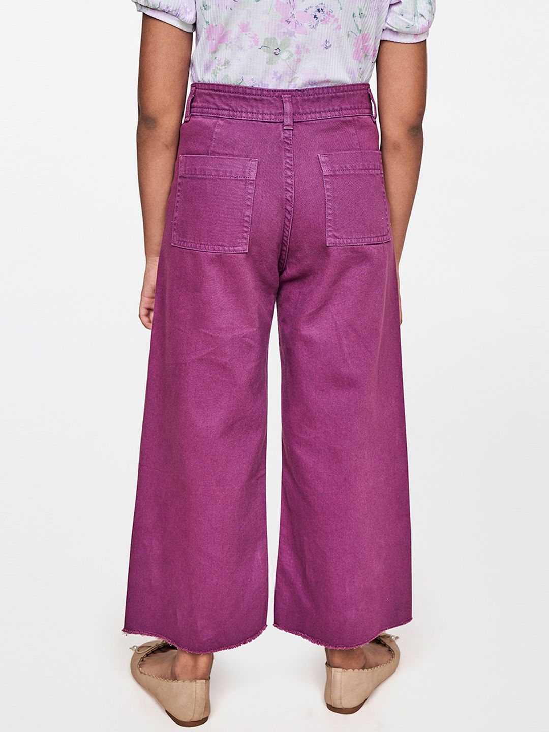 AND Girls Red Straight Fit Trousers
