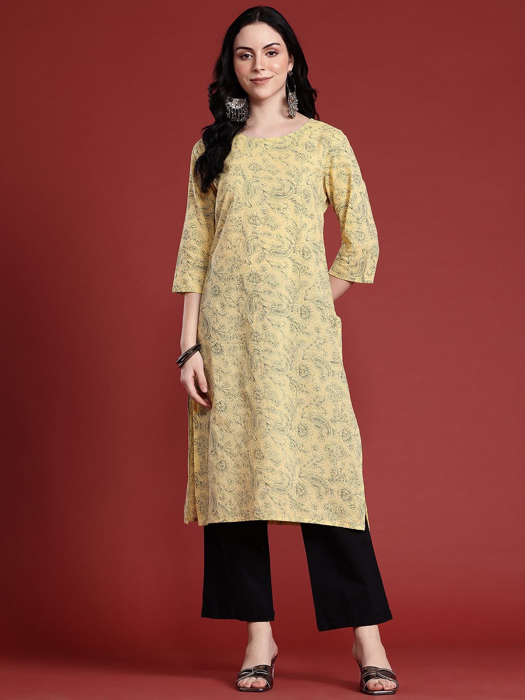 Anouk Women Pure Cotton Floral Printed Kurta