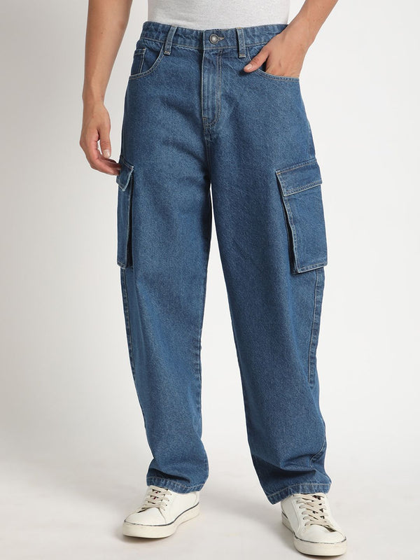 Bene Kleed Men Mid Rise Baggy Fit Cargo Jeans