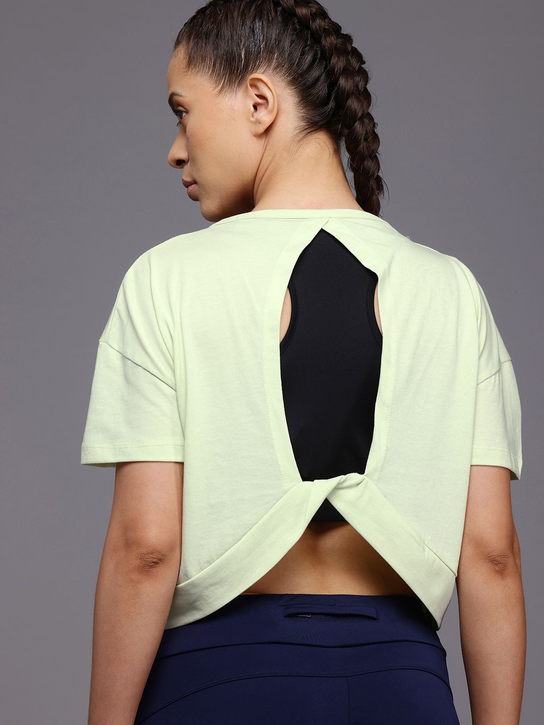 HRX by Hrithik Roshan Printed Cut Out Back Yoga T-shirt