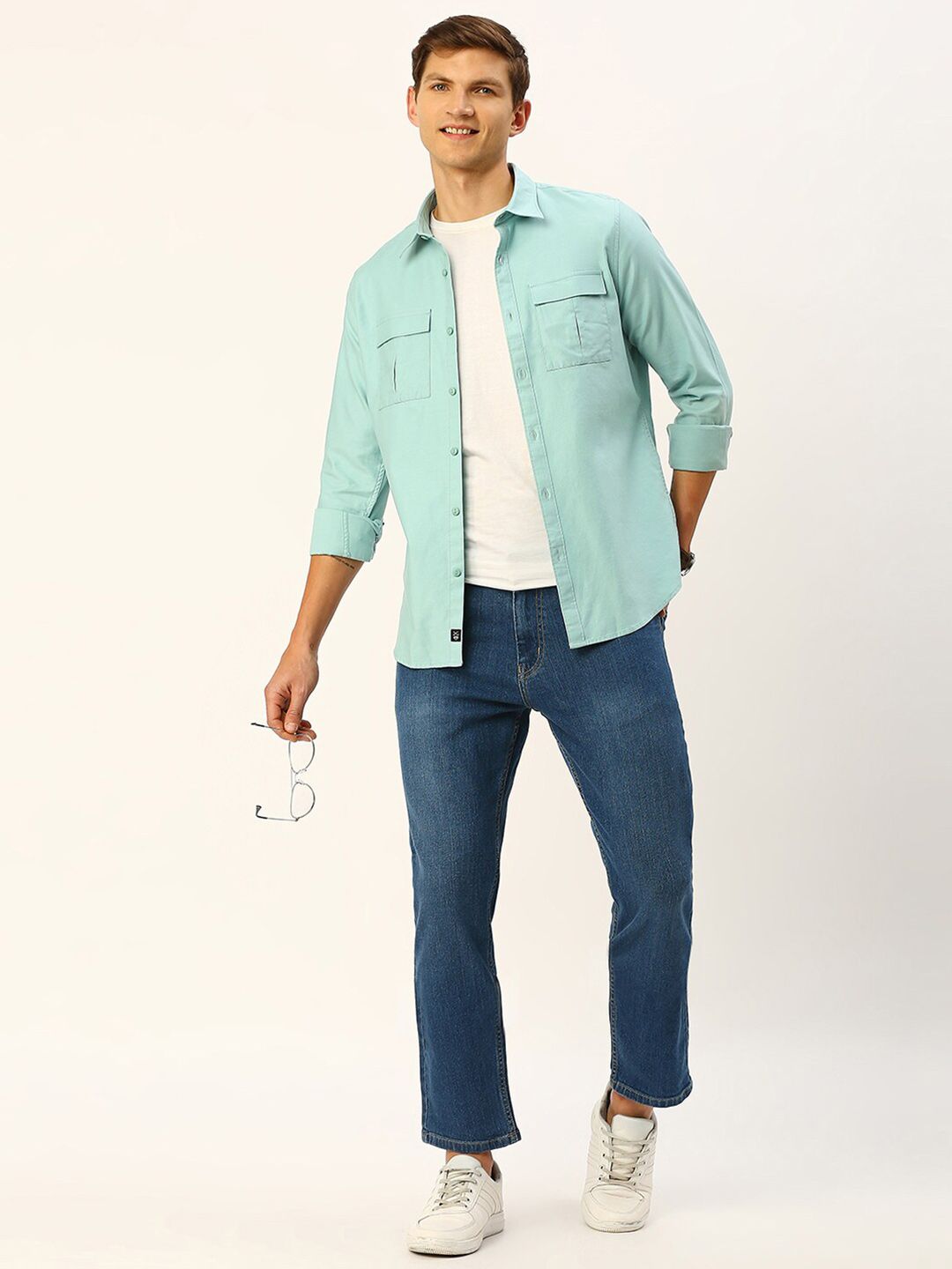 Thomas Scott Cotton Twill Classic Slim Fit Opaque Casual Shirt