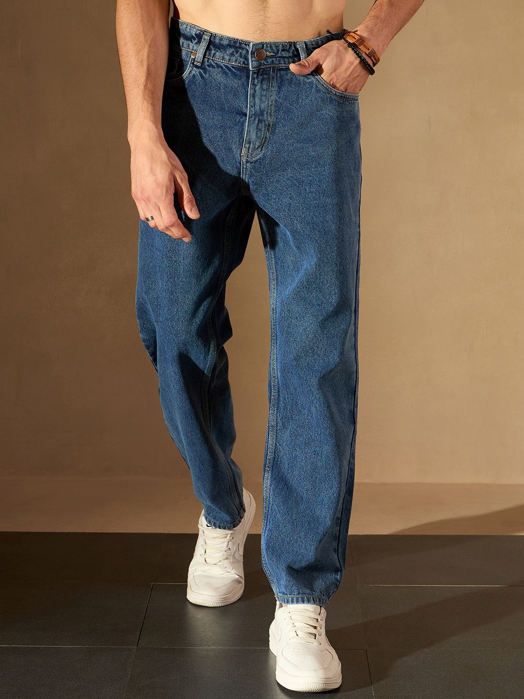DENNISON Men Smart Baggy Fit Clean Look Cotton Jeans