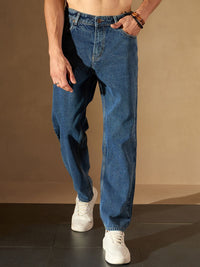 DENNISON Men Smart Baggy Fit Clean Look Cotton Jeans