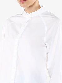 Rareism Women Mandarin Collar Cotton Shirt Style Top
