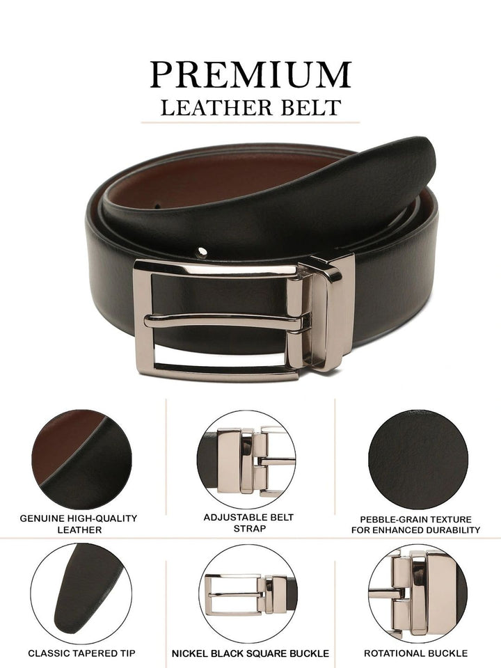 Teakwood Leathers Men Leather Reversible Formal Belt