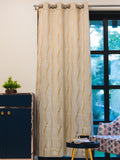 RUANG BANDAR Beige &amp; Gold-Tona Black Out Langsir Pintu Panjang