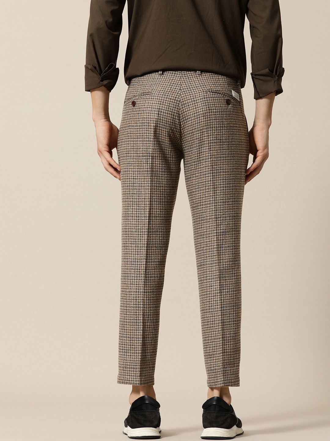 Mr Bowerbird Men Checked Tailored Pleated Trousers
