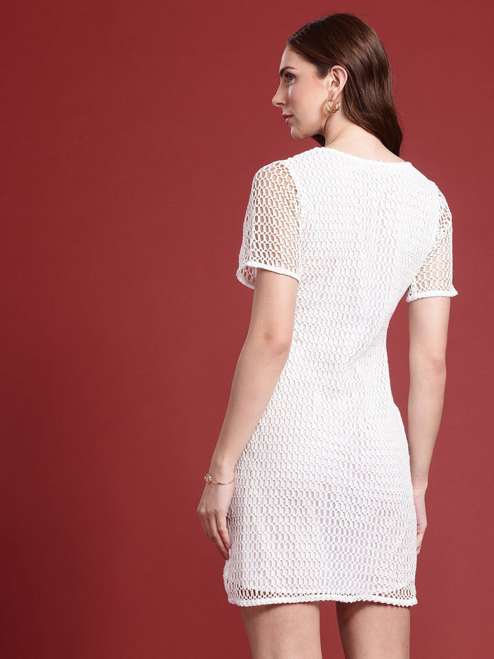 all about you Pure Cotton Self Design Sheath Dress