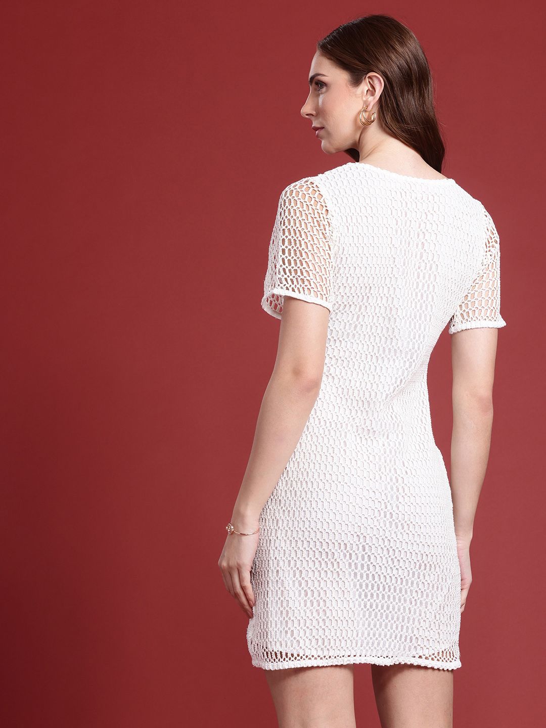 all about you Pure Cotton Self Design Sheath Dress