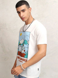 HIGHLANDER Men Graphic Printed Round Neck Relaxed Fit T-shirt