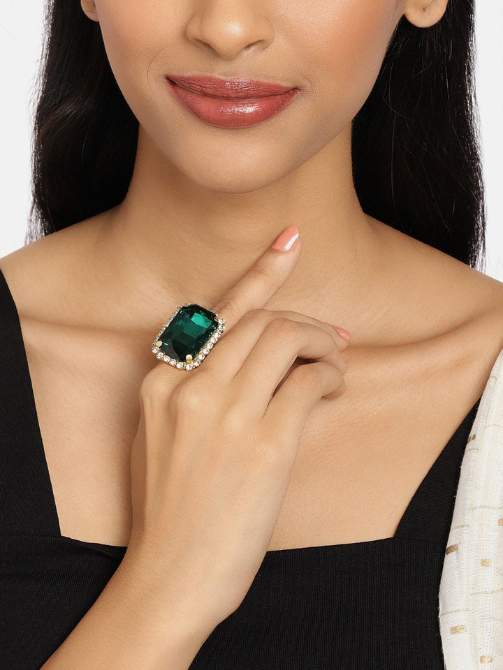 Set Mutiara Zaveri 3 Cincin Jari Boleh Laras Bertampal Batu Bersalut Emas
