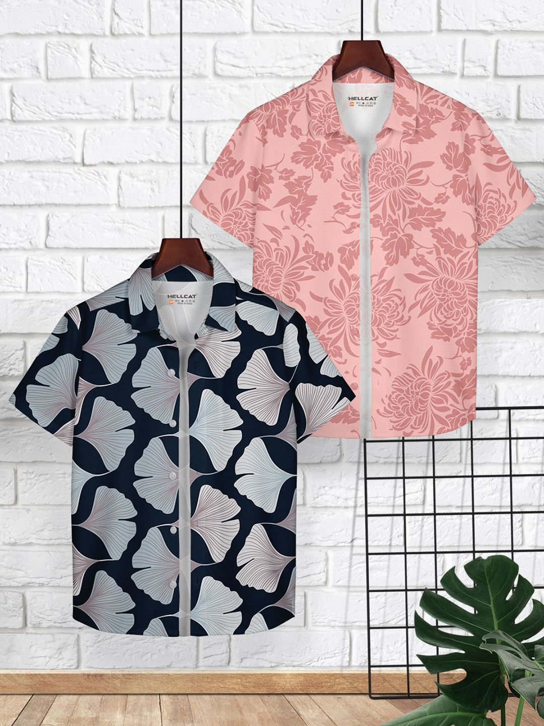 HELLCAT Boys Pack of 2 Cotton Opaque Printed Casual Shirt