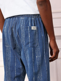 Mr Bowerbird Men Striped Pure Cotton Regular Trousers