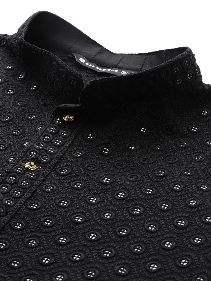 See Designs Men Embroidered Sequinned Kurta with Pyjamas