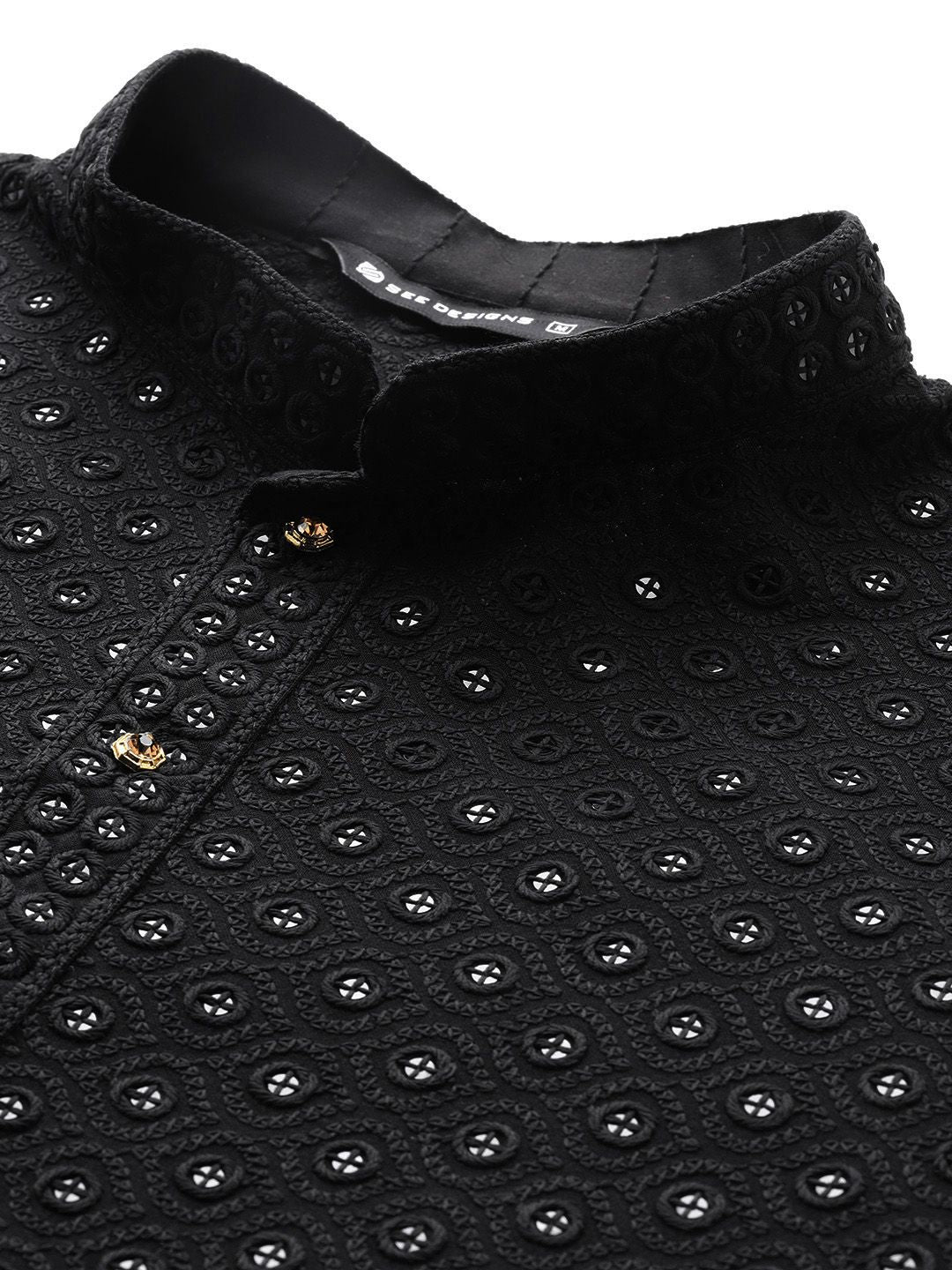 See Designs Men Embroidered Sequinned Kurta with Pyjamas