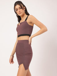 DressBerry Street Savvy Crop Top with Mini Skirt Co-Ords