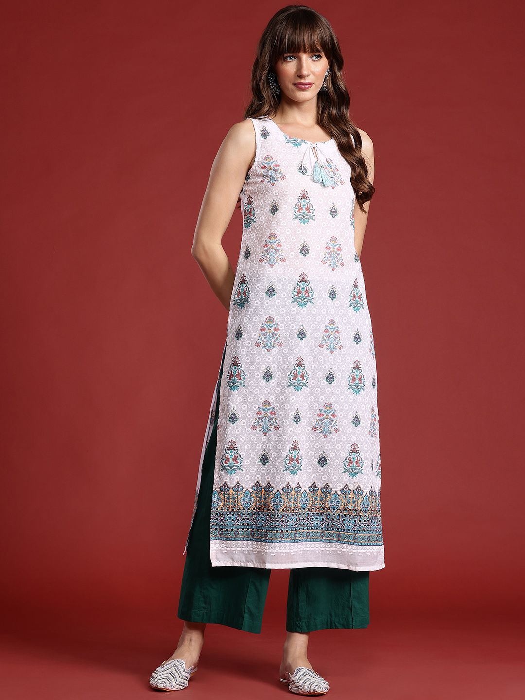 Anouk Ethnic Motifs Printed Pure Cotton Kurta