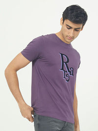 RARE RABBIT Men Cero Typography Printed Slim Fit Cotton T-Shirt