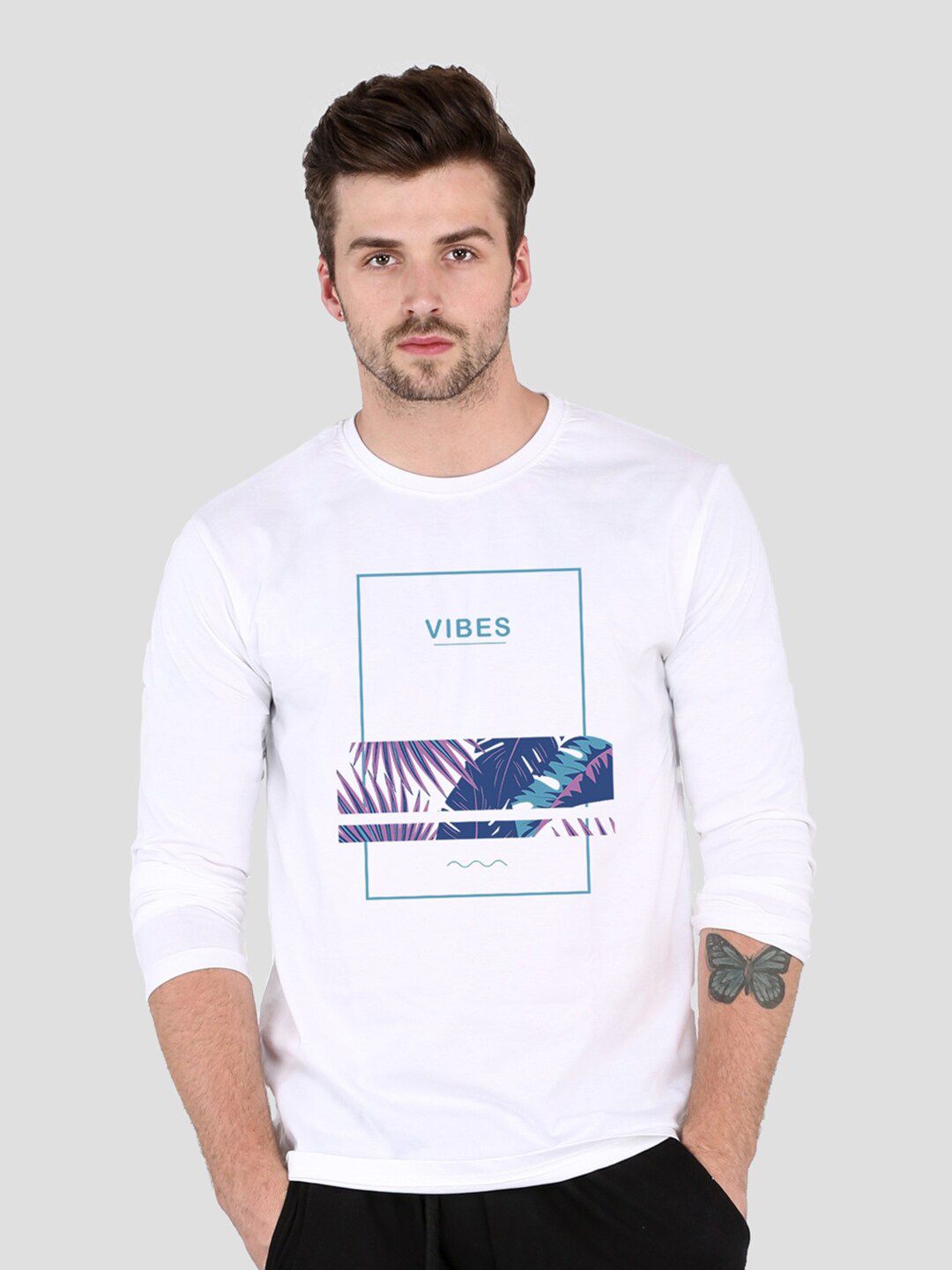 Bewakoof Men White Typography Printed T-shirt