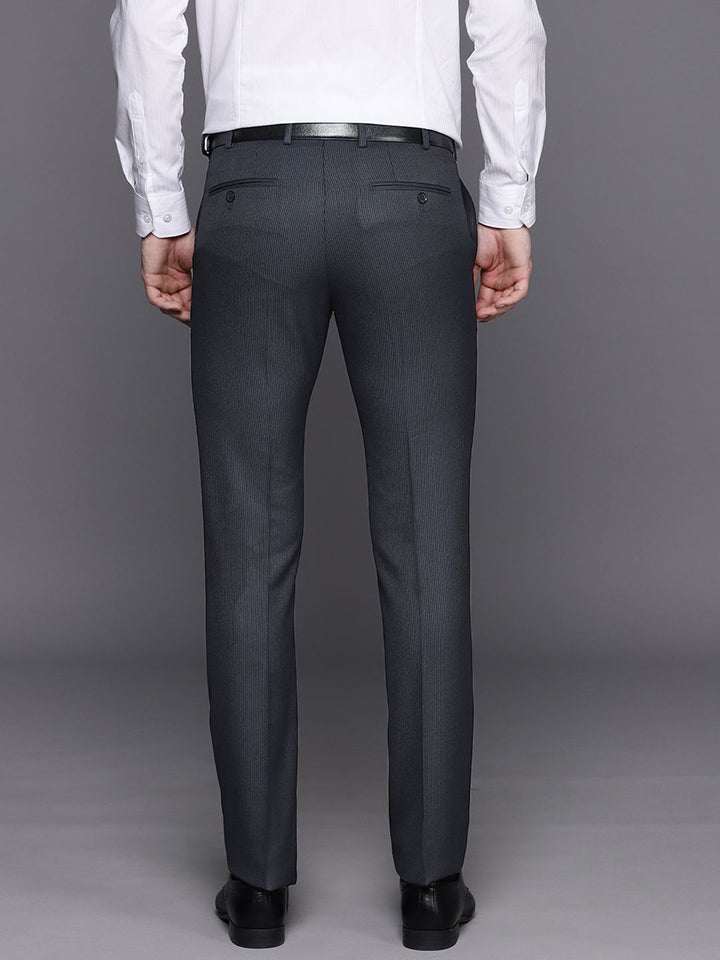 Raymond Men Striped Slim Fit Formal Trousers