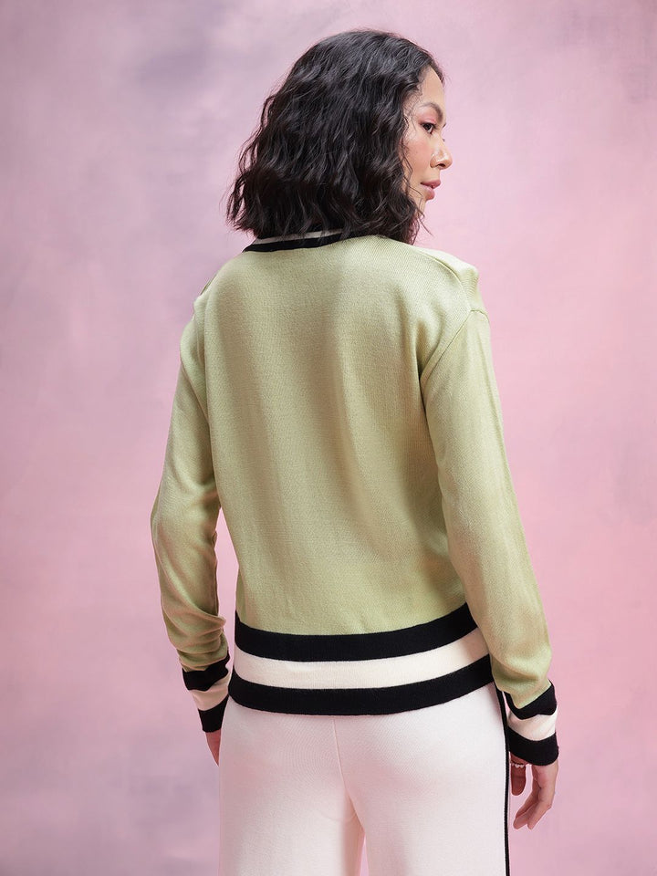 DressBerry Contrast Trims Pullover