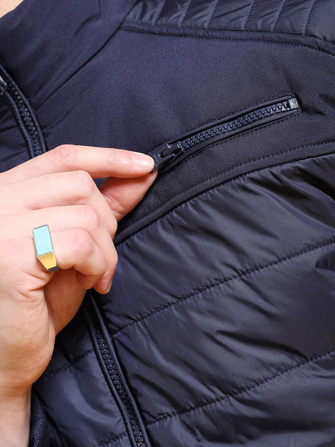 The Indian Garage Co Navy Blue Lightweight Padded Jacket