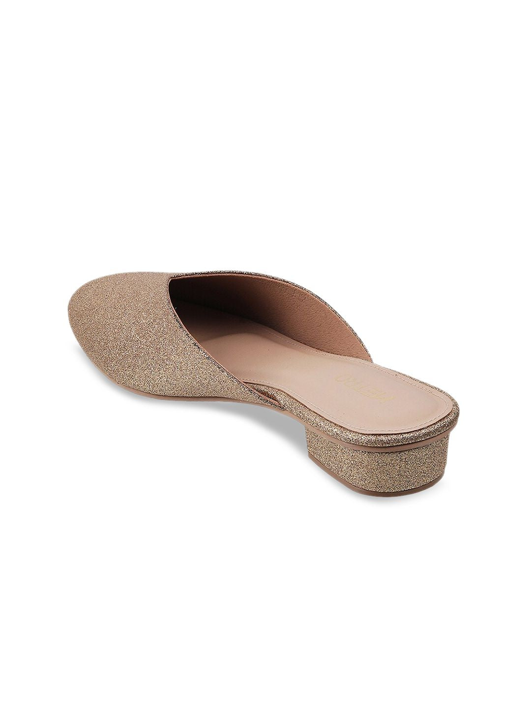 Metro Gold-Toned Embellished Block Mules