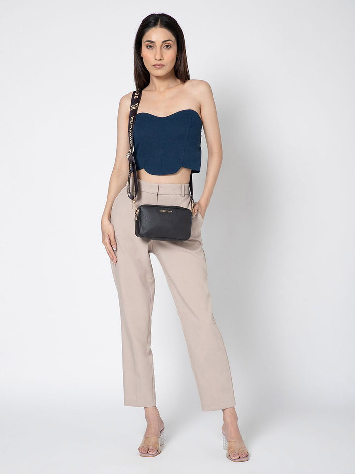 Berrylush Women Textured Solid Structured Sling Bag