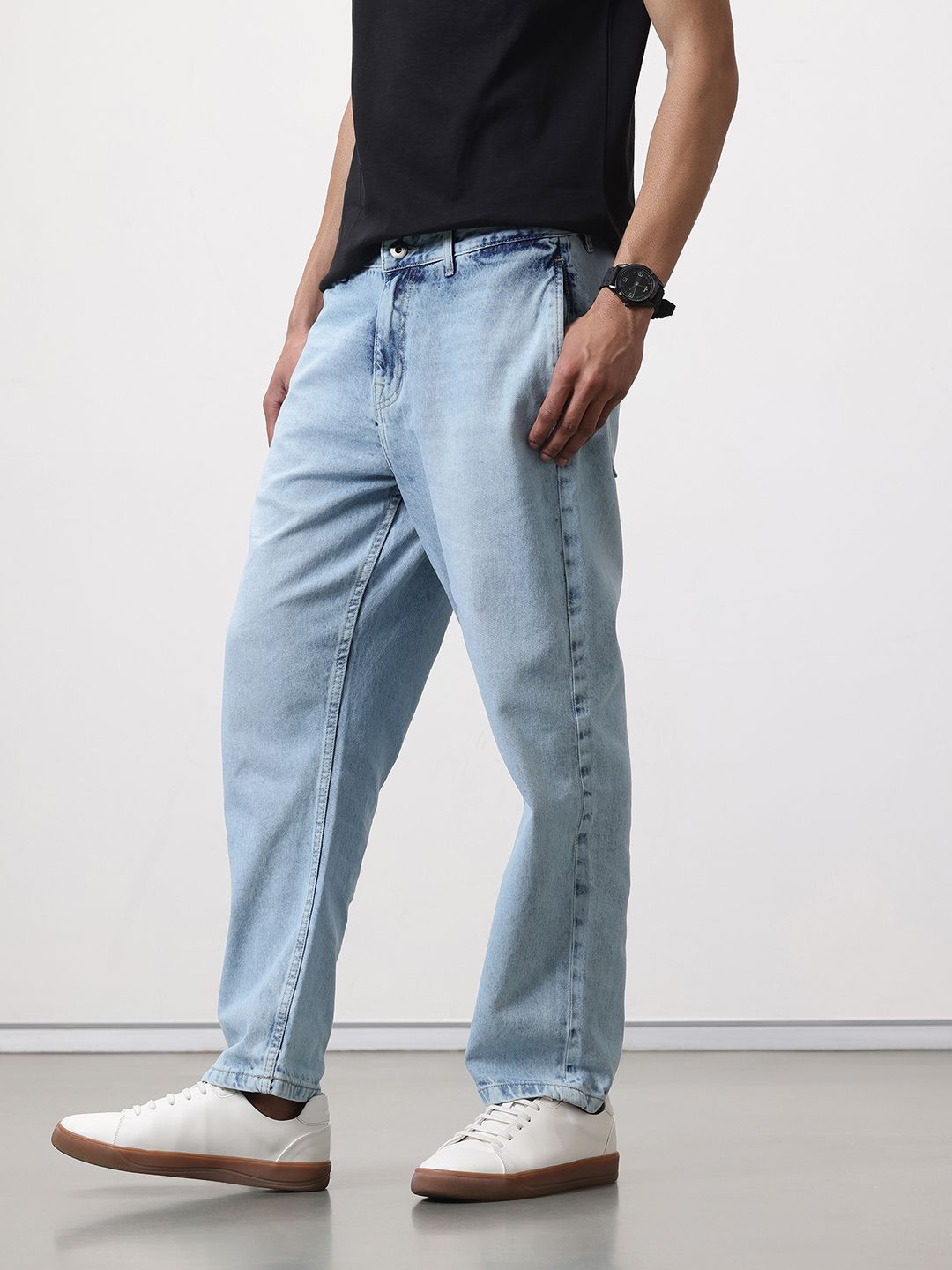 ether Men Light Fade Baggy Jeans