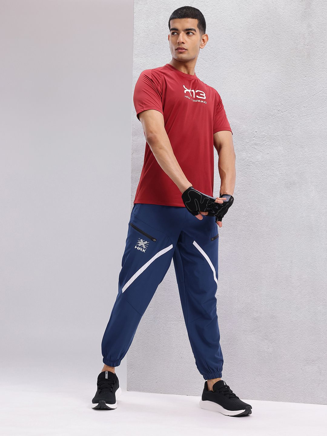 HRX by Hrithik Roshan Typography Printed Raglan Sleeves Rapid-Dry Training T-shirt