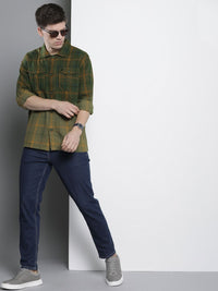 The Indian Garage Co Men Windowpane Checked Casual Shirt