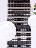 STITCHNEST Black & White Striped Acrylic Table Runner