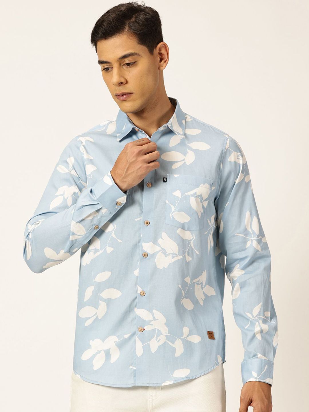 Thomas Scott Premium Slim Fit Opaque Cotton Printed Casual Shirt