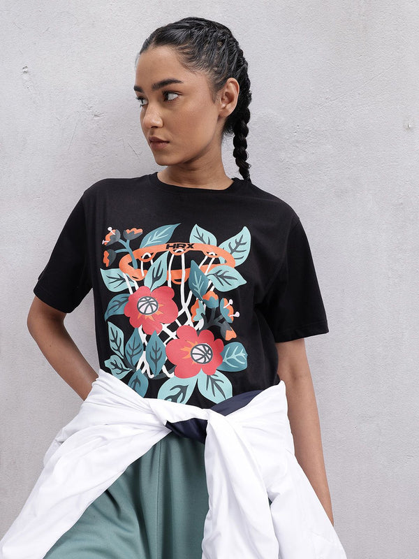 HRX by Hrithik Roshan Women Printed Drop-Shoulder Sleeves T-shirt