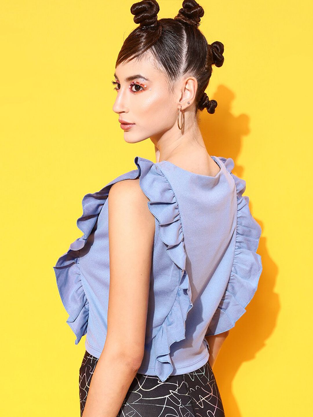 STREET 9 Blue Ruffles Top