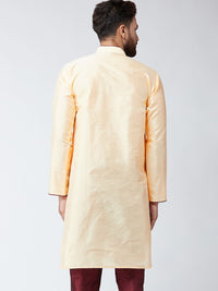 SOJANYA Kurta Lurus Pepejal Berwarna Emas Lelaki