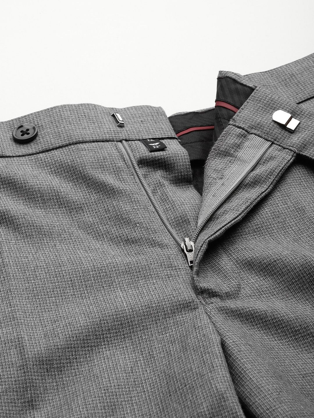 Park Avenue Men Checked Formal Trousers