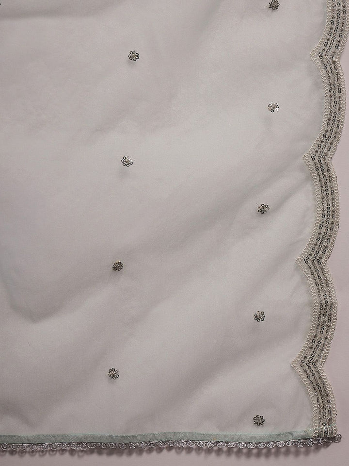 Indo Era Floral Embroidered Regular Aari Work Kurta with Trousers & With Dupatta