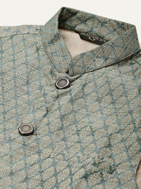 SOJANYA Manadrin Collar Kurta with Churidar & Nehru Jacket