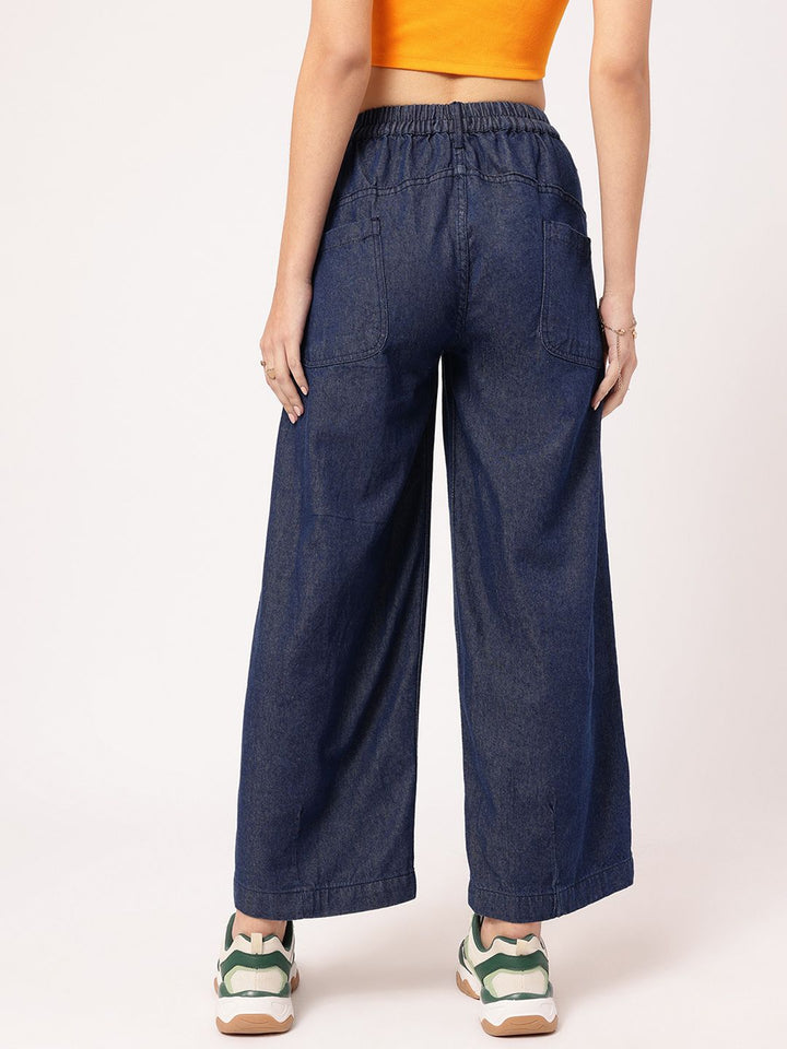 DressBerry Women Stylish Stitches Baggy Jeans