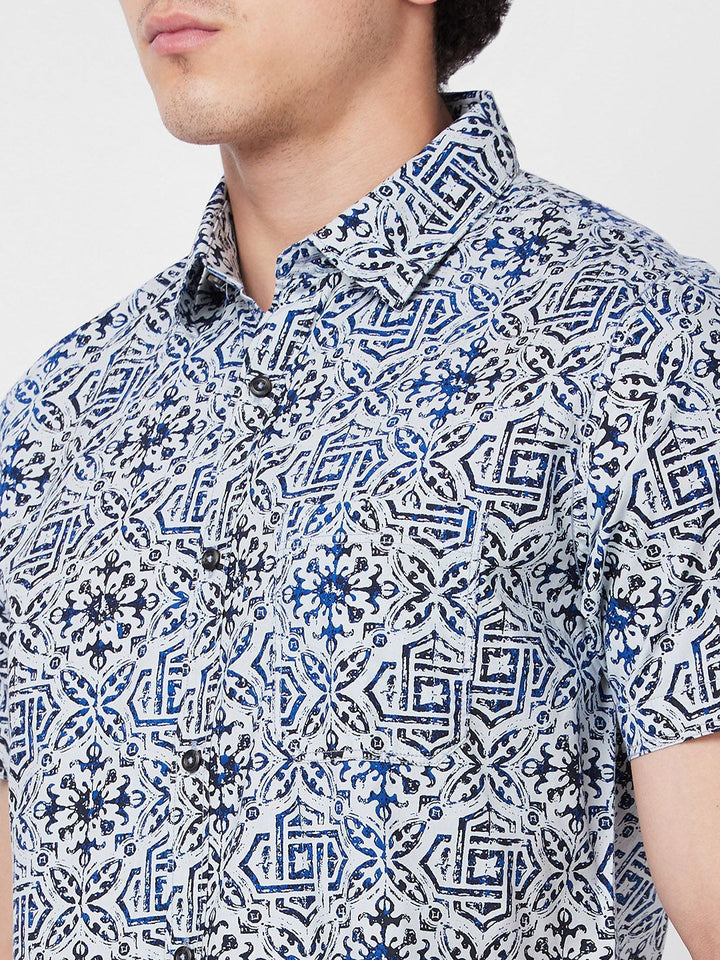SPYKAR Floral Printed Cotton Casual Shirt