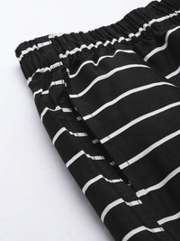 The Indian Garage Co Men Black & White Striped Pure Cotton Boxers 1120-BXR10-03