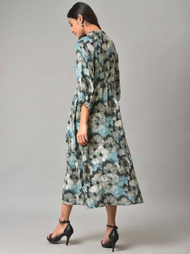 W Floral Midi Cotton Dress