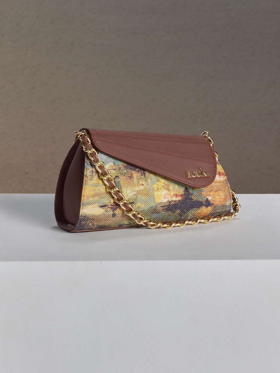 ZOUK Floral Printed Structured Sling Bag