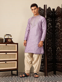House of Pataudi  Floral Yoke Design Angrakha Sequinned Jashn Kurta with Salwar
