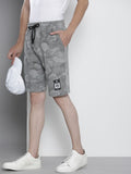 The Indian Garage Co Men Grey & Black Geometric Printed Shorts