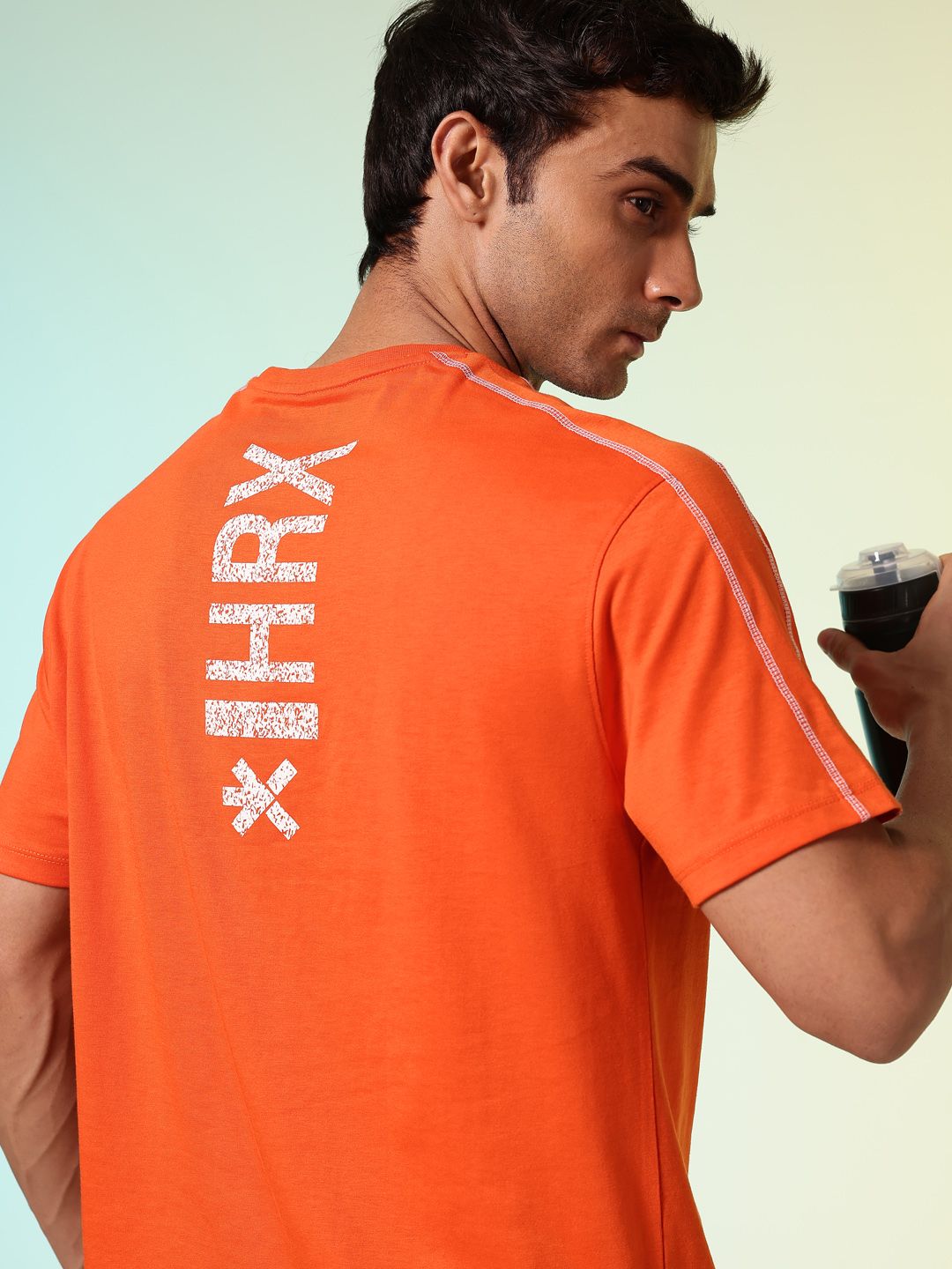 HRX by Hrithik Roshan Printed Drop-Shoulder Sleeves Relaxed Fit Training T-shirt