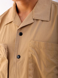 The Indian Garage Co Boxy Khaki Cuban Collar Cotton Casual Shirt