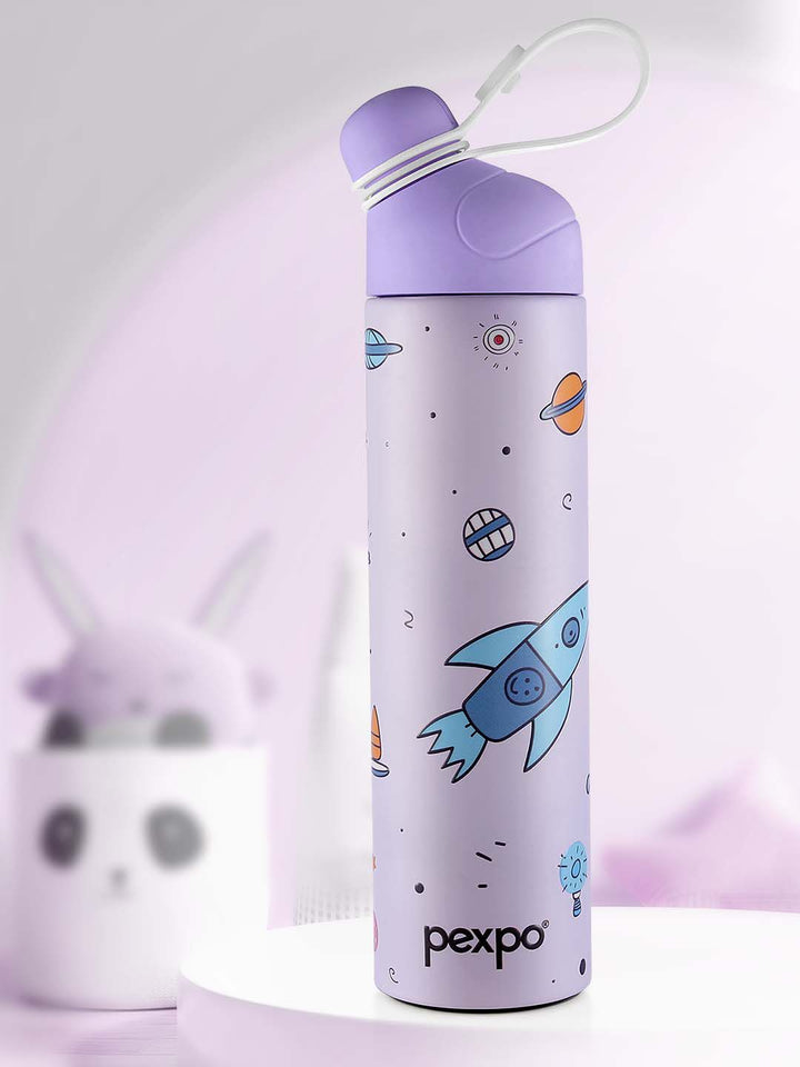 Pexpo Pico Purple ISI Certified Thermosteel Hot, Cold With Rocket Flask Water Bottle 500ml